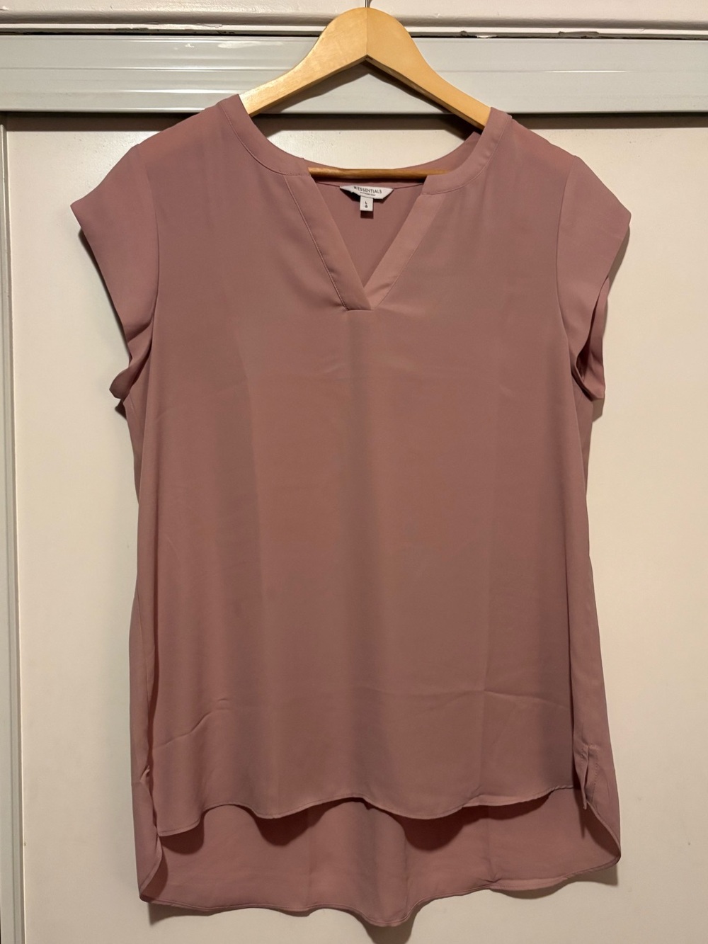 Essentials Mauve Pink Short-Sleeve V-Neck Blouse